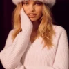 Courchevel Cashmere Faux Fur Beanie - Frosted Pink