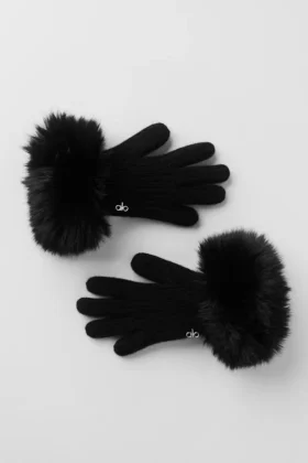 Courchevel Cashmere Gloves – Black