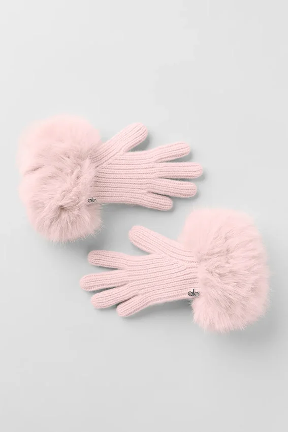 Courchevel Cashmere Gloves - Frosted Pink