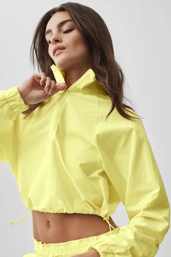 Cropped 1/4 Zip Alumni Pullover - Sunshine
