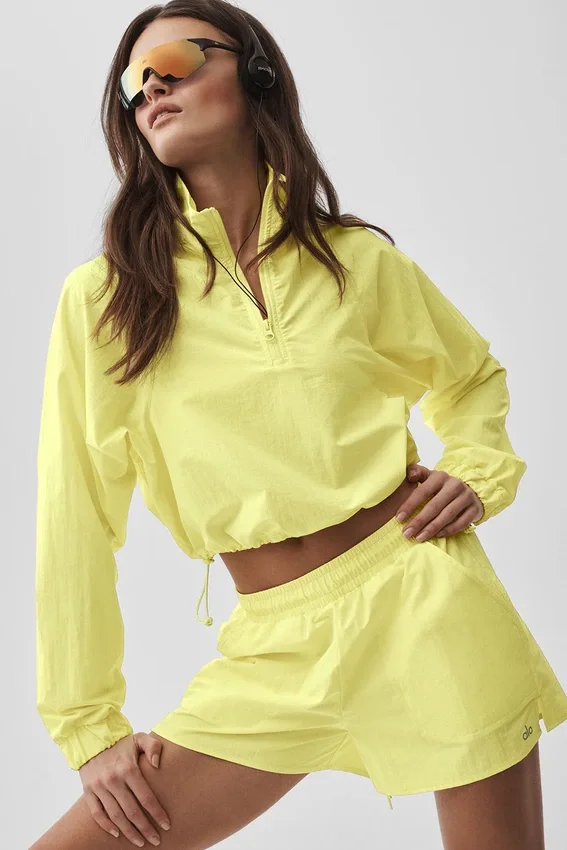 Cropped 1/4 Zip Alumni Pullover - Sunshine