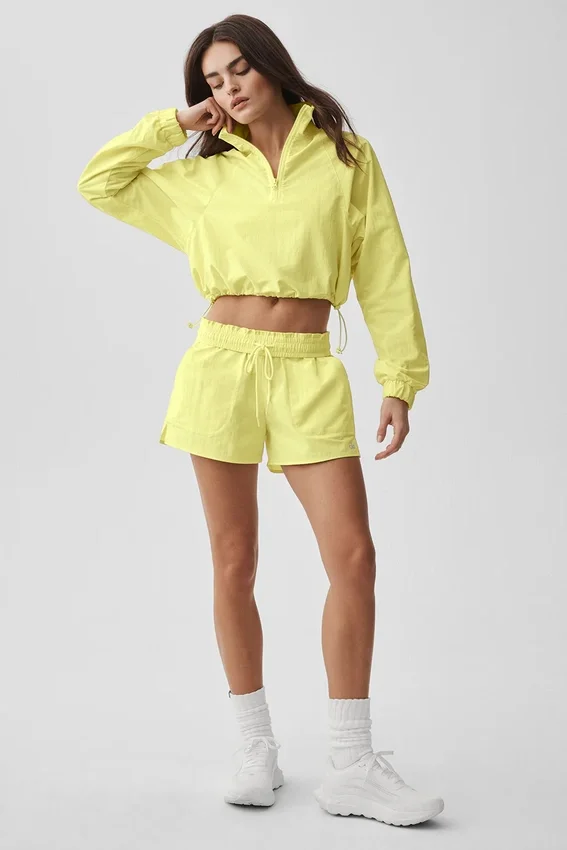 Cropped 1/4 Zip Alumni Pullover - Sunshine