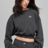 Cropped Accolade Crewneck - Anthracite