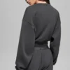 Cropped Accolade Crewneck - Anthracite