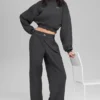 Cropped Accolade Crewneck - Anthracite