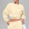 Cropped Accolade Crewneck - Candlelight Yellow