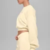 Cropped Accolade Crewneck - Candlelight Yellow