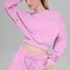 Cropped Accolade Crewneck - Candy Heart Pink