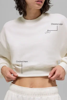 Cropped Accolade Crewneck – Ivory