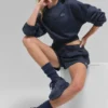 Cropped Accolade Crewneck - Navy