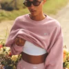 Cropped Accolade Crewneck - Vintage Pink