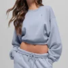 Cropped Accolade Crewneck - Winter Frost