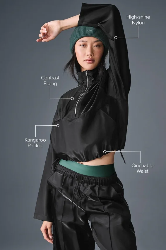 Cropped Afterglow Pullover - Black