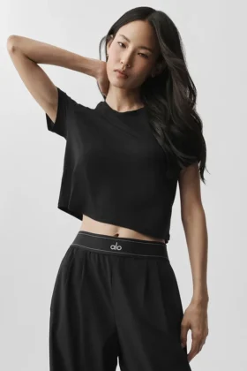 Cropped All Day Short Sleeve - Black