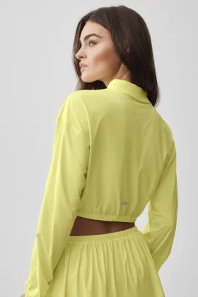 Cropped Breezy Full-Zip Cover up – Sunshine