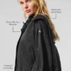 Cropped Game Time Full Zip Jacket - Black