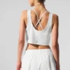 Cropped Sport Star Tank - White