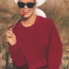 Cropped Sway Crew Neck Pullover - Summer Romance Red