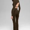 Denim Knit Backless Long Sleeve - Espresso/Black