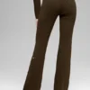 Denim Knit High-Waist Flare Pant - Espresso/Black