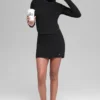 Denim Knit High-Waist Skirt - Black/Anthracite