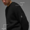 Domain Rib Knit Crew Sweater - Black