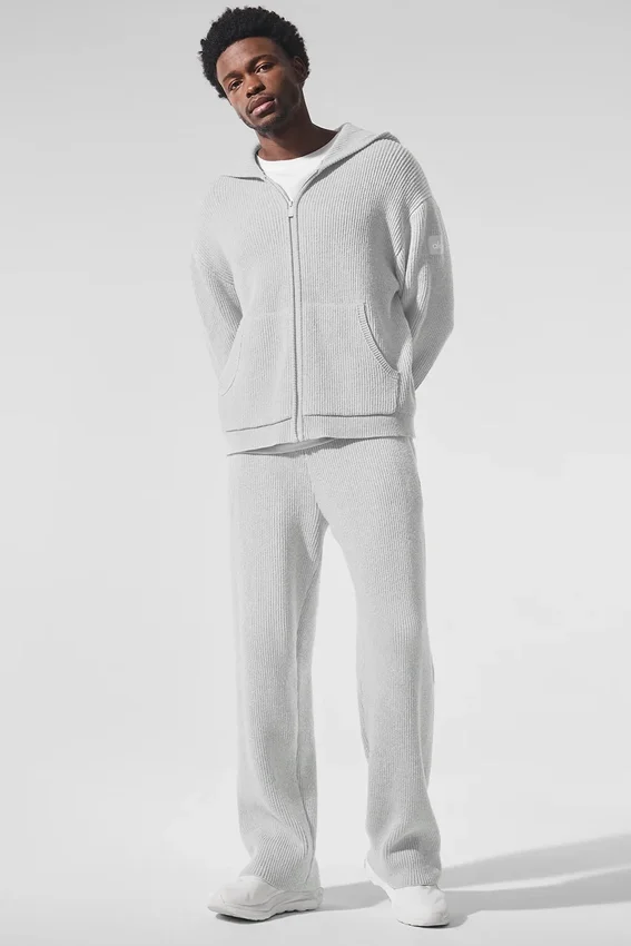 Domain Rib Knit Sweatpant - Athletic Heather Grey