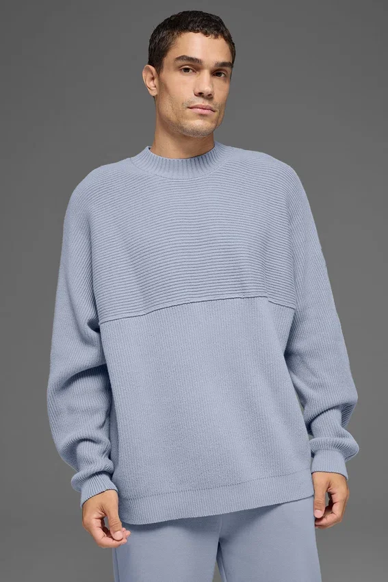 Domain Shift Rib Knit Sweater Crew - Winter Frost