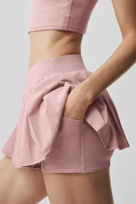 Double or Nothing Tennis Skirt – Vintage Pink
