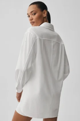Dreamscape Button Down Long Sleeve – White