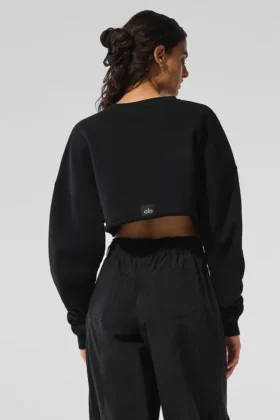 Extreme Cropped Pullover – Black