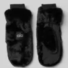Faux Fur Mittens - Black