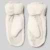 Faux Fur Mittens - Ivory