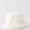 Faux Fur Starstruck Bucket Hat - Ivory