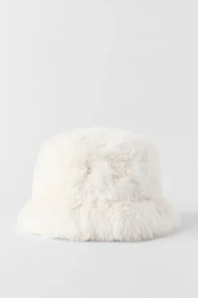 Faux Fur Starstruck Bucket Hat – Ivory