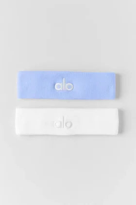 Glow Sweatband (2-Pack) – Light Provence Blue/White