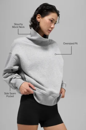 Hazy Mock Neck Pullover – Athletic Heather Grey
