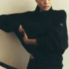 Hazy Mock Neck Pullover - Black