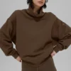 Hazy Mock Neck Pullover - Espresso
