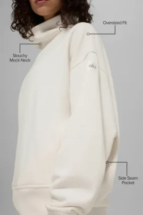 Hazy Mock Neck Pullover – Ivory