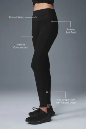 High-Waist Alosoft Lounge Legging – Black