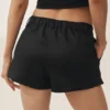Linen Blend Low-Rise Riviera Trouser Short - Black
