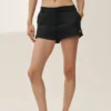 Linen Blend Low-Rise Riviera Trouser Short - Black