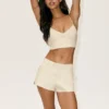 Linen Blend Low-Rise Riviera Trouser Short - Sandy Beige