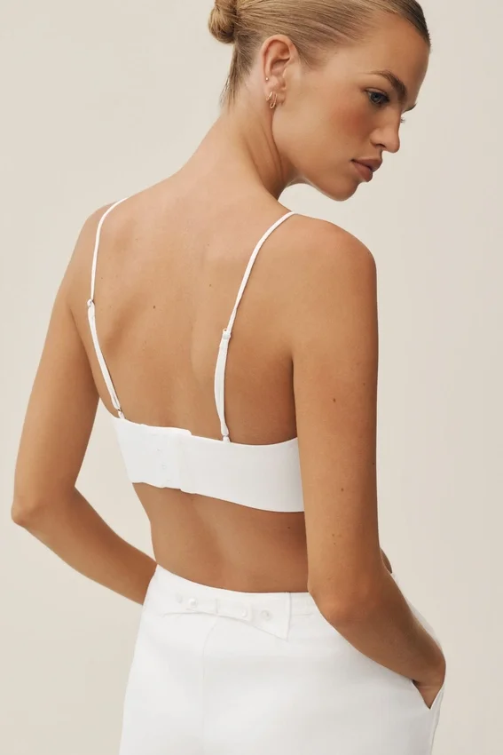 Linen Blend Riviera Bra - White