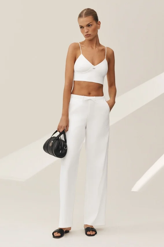 Linen Blend Riviera Bra - White