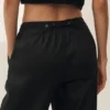 Linen Blend Riviera Wide Leg Pant - Black