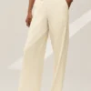 Linen Blend Riviera Wide Leg Pant - Sandy Beige