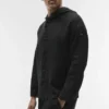 Linen Days Button up Hoodie - Black