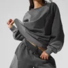 Make Waves Crew Neck Pullover - Dark Heather Grey Tonal